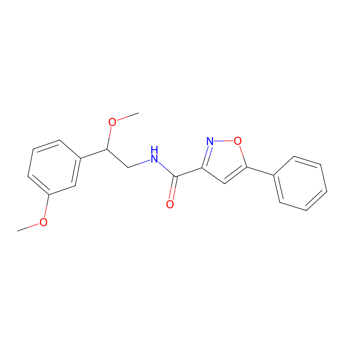 N-(2-methoxy-2-(3-methoxyphenyl)ethyl)-5-phenylisoxazole-3-carboxamide molecular structure, CAS 1797879-69-6