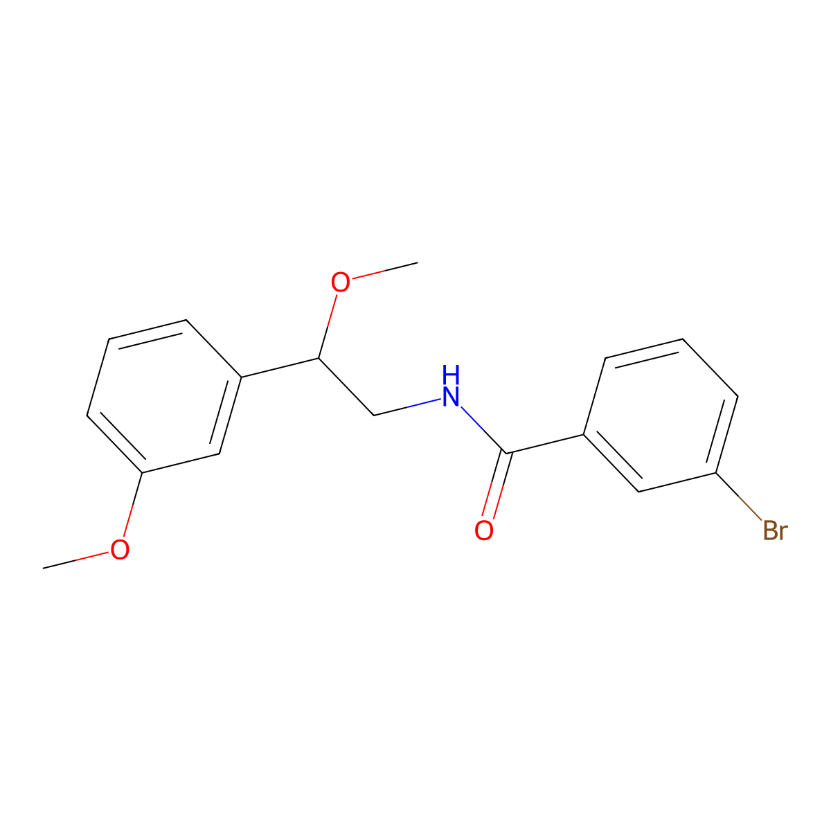 3-bromo-N-[2-methoxy-2-(3-methoxyphenyl)ethyl]benzamide molecular structure, CAS 1797879-79-8