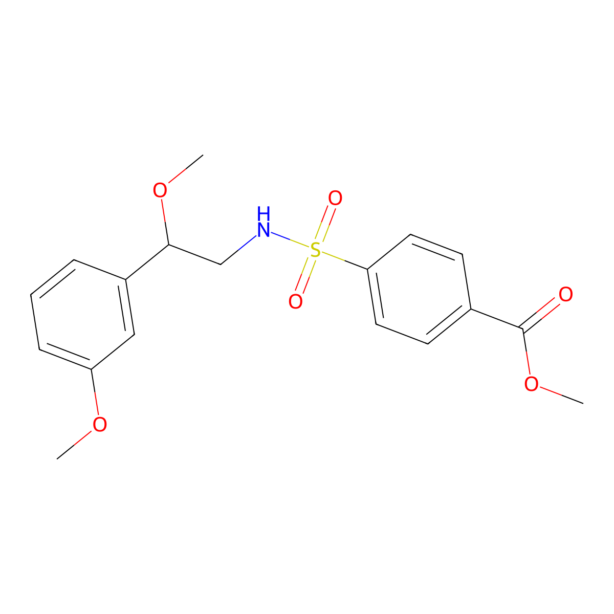 methyl 4-(N-(2-methoxy-2-(3-methoxyphenyl)ethyl)sulfamoyl)benzoate molecular structure, CAS 1797880-45-5