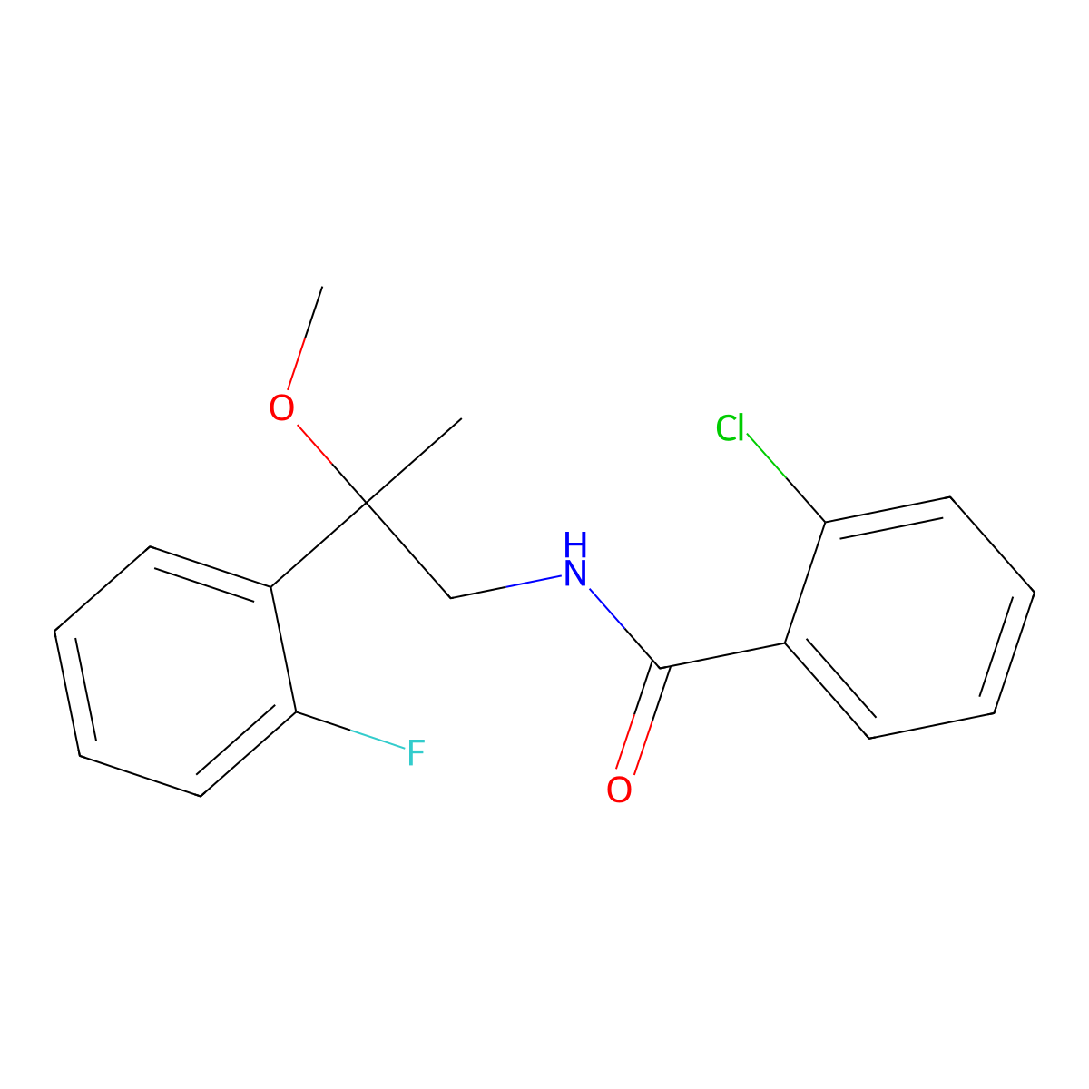 2-Chloro-N-[2-(2-fluorophenyl)-2-methoxypropyl]benzamide molecular structure, CAS 1797880-69-3