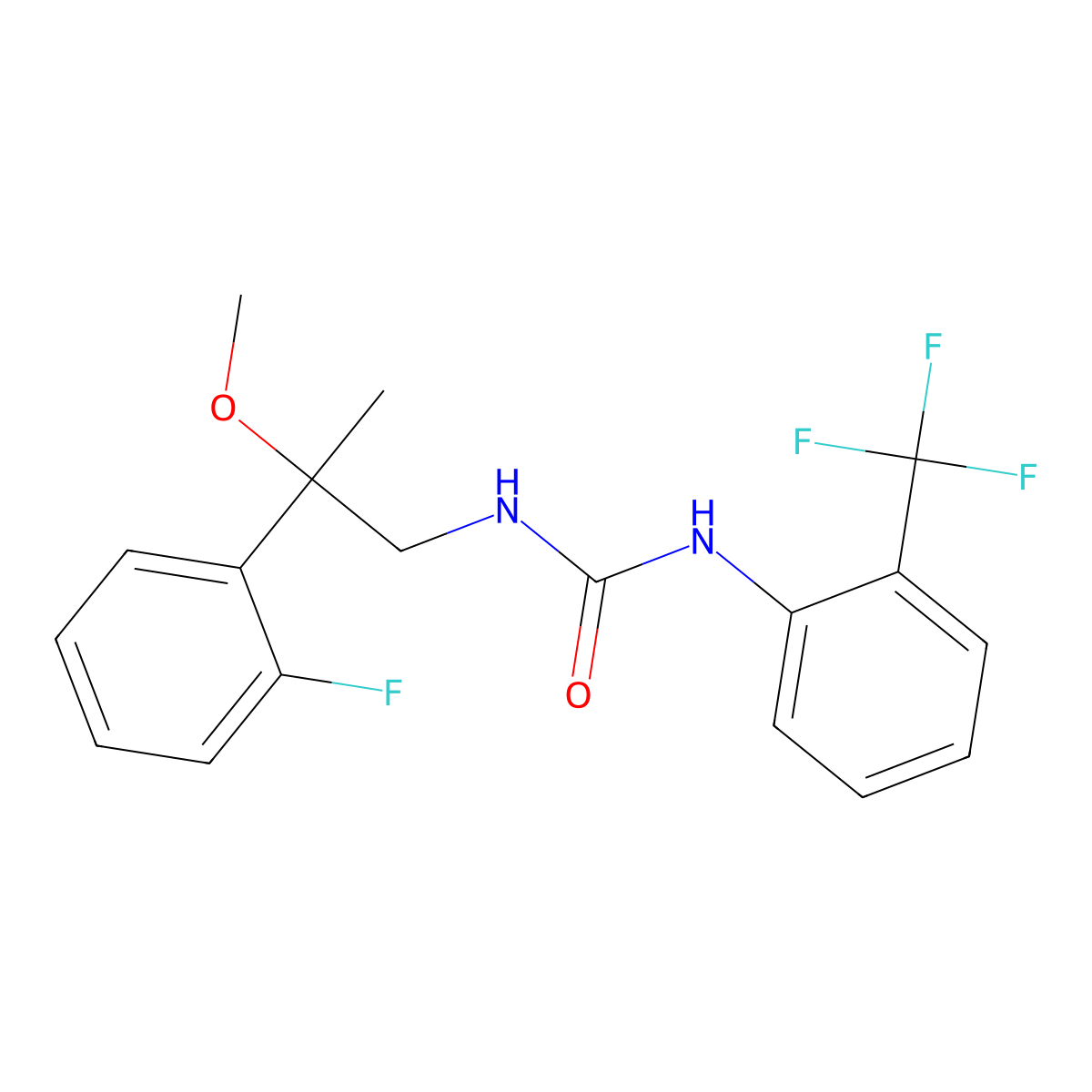 1-[2-(2-Fluorophenyl)-2-methoxypropyl]-3-[2-(trifluoromethyl)phenyl]urea molecular structure, CAS 1797881-57-2
