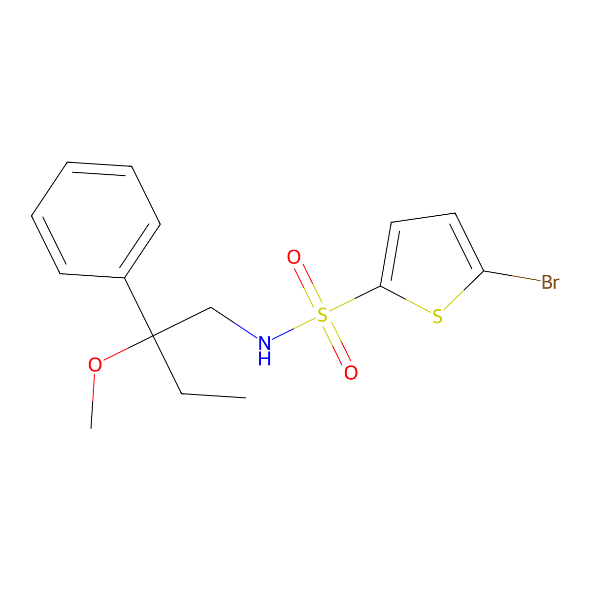 5-bromo-N-(2-methoxy-2-phenylbutyl)thiophene-2-sulfonamide molecular structure, CAS 1797882-10-0