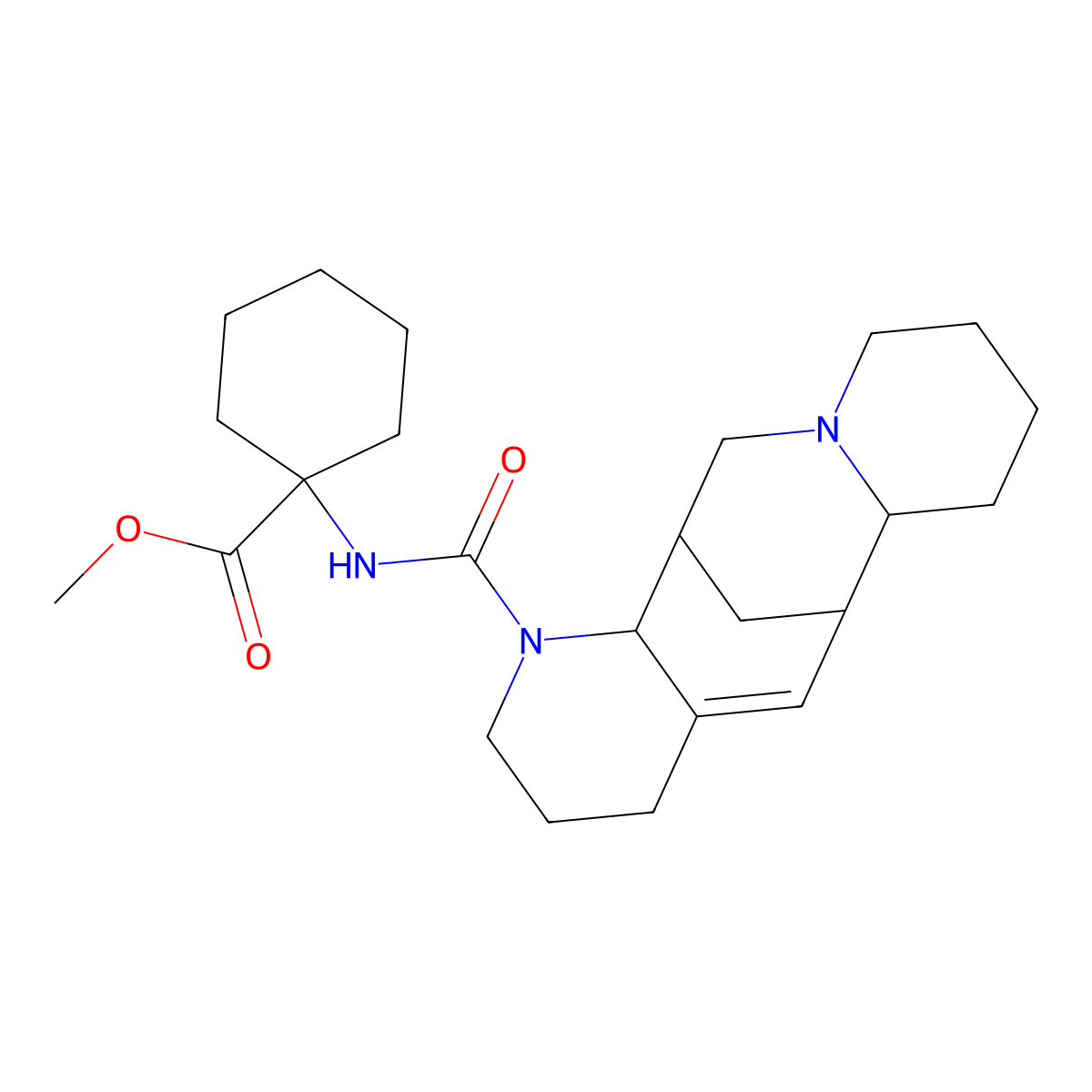 Methyl 1-(3,15-diazatetracyclo[7.7.1.02,7.010,15]heptadec-7-ene-3-carbonylamino)cyclohexane-1-carboxylate molecular structure, CAS 1797883-11-4