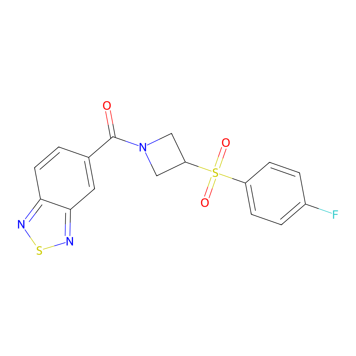 Benzo[c][1,2,5]thiadiazol-5-yl(3-((4-fluorophenyl)sulfonyl)azetidin-1-yl)methanone molecular structure, CAS 1797884-69-5