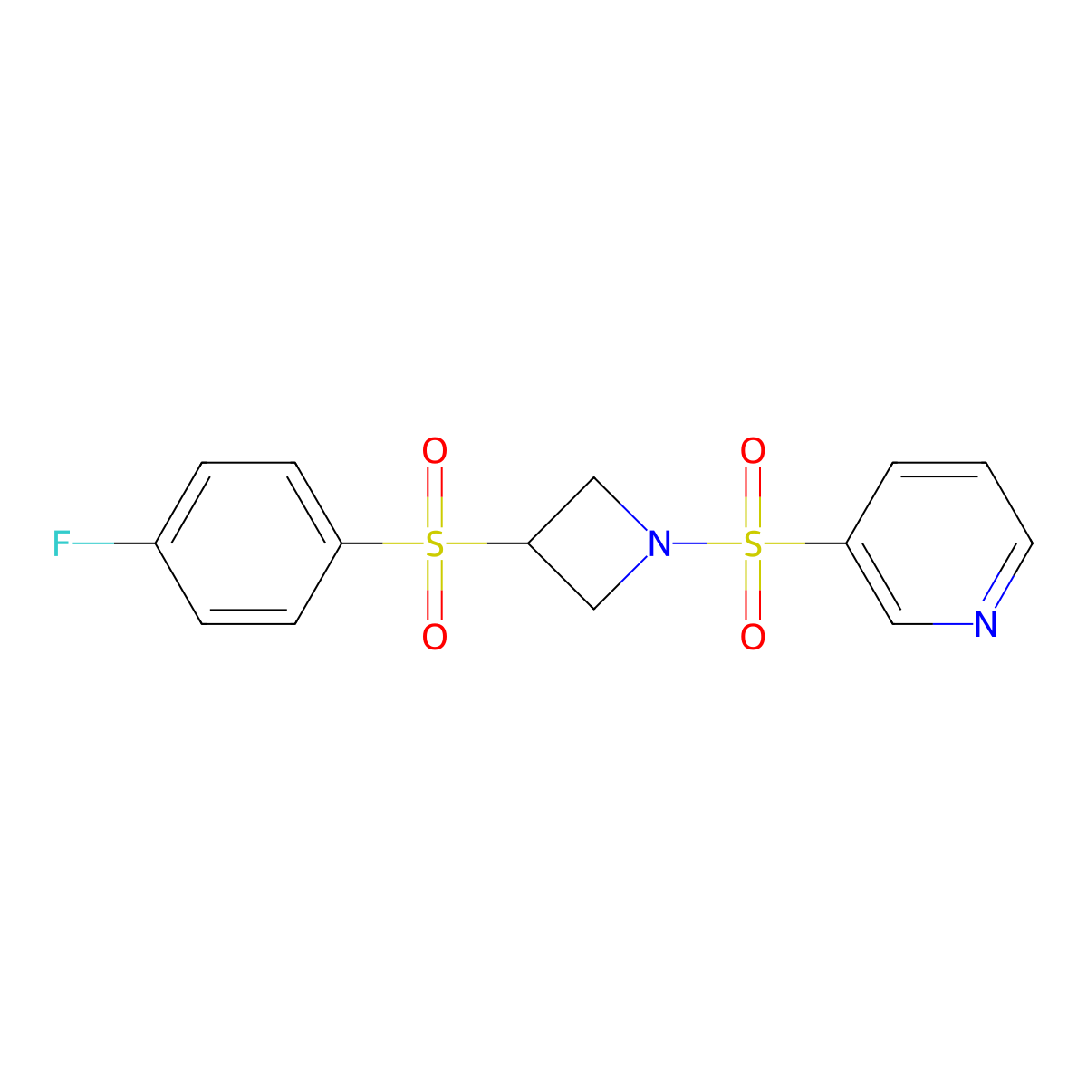 3-((3-((4-Fluorophenyl)sulfonyl)azetidin-1-yl)sulfonyl)pyridine molecular structure, CAS 1797884-73-1