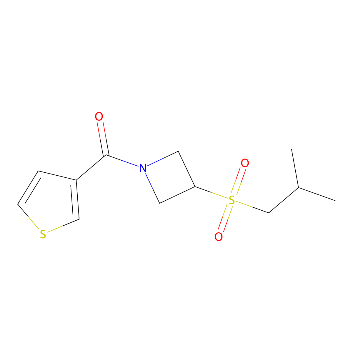 (3-(Isobutylsulfonyl)azetidin-1-yl)(thiophen-3-yl)methanone molecular structure, CAS 1797885-52-9