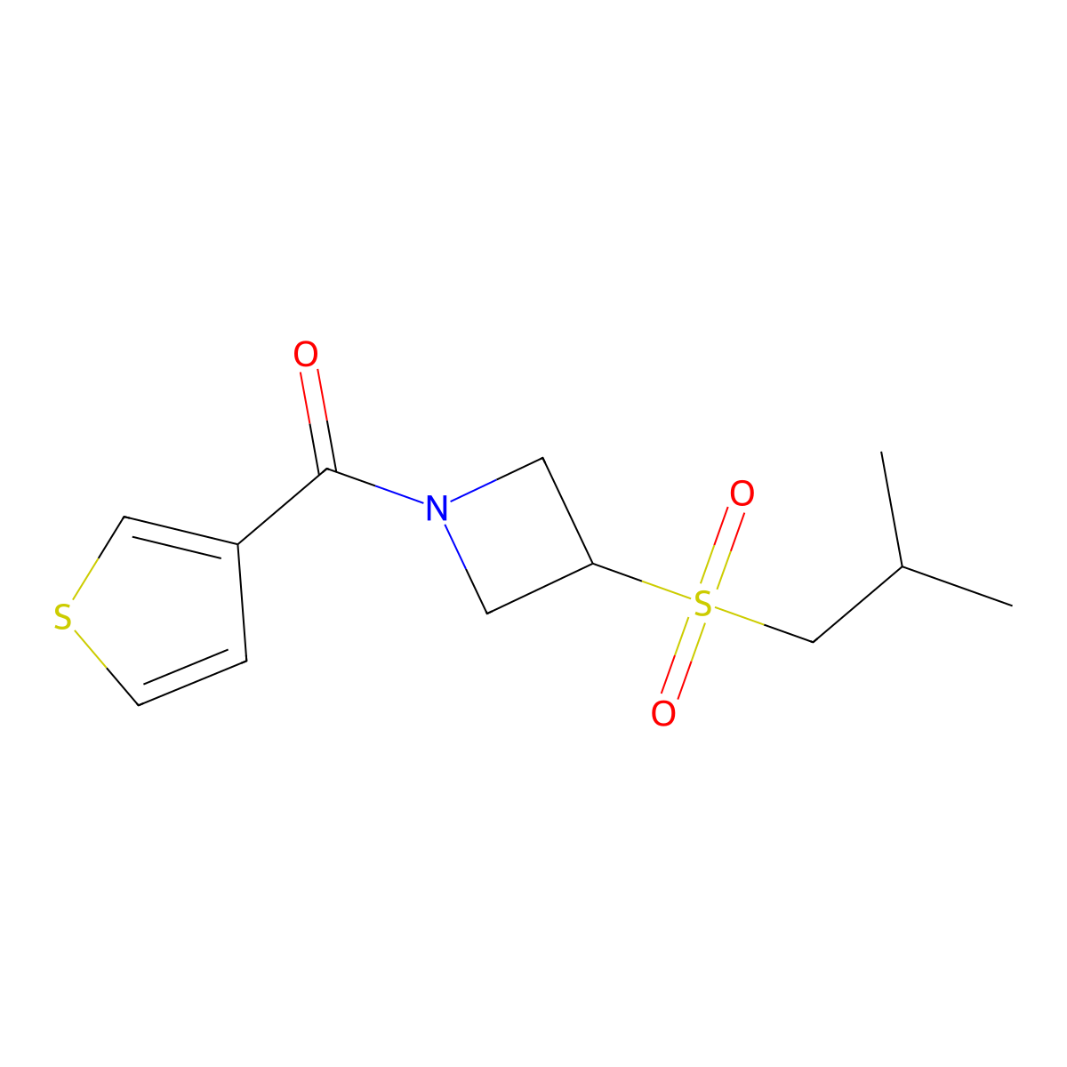 (3-(Isobutylsulfonyl)azetidin-1-yl)(thiophen-3-yl)methanone molecular structure, CAS 1797885-52-9
