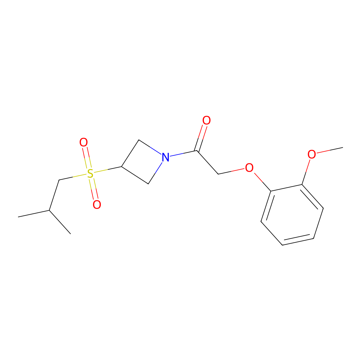 1-(3-(Isobutylsulfonyl)azetidin-1-yl)-2-(2-methoxyphenoxy)ethanone molecular structure, CAS 1797885-67-6