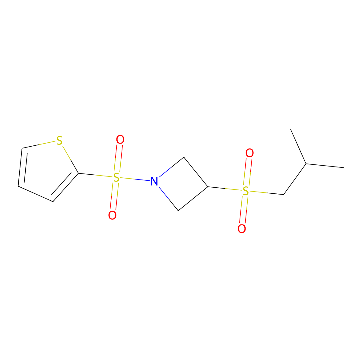 3-(Isobutylsulfonyl)-1-(thiophen-2-ylsulfonyl)azetidine molecular structure, CAS 1797886-20-4