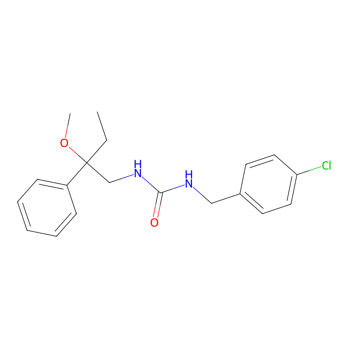 1-(4-Chlorobenzyl)-3-(2-methoxy-2-phenylbutyl)urea molecular structure, CAS 1797887-28-5