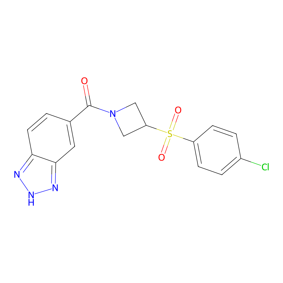 (1H-benzo[d][1,2,3]triazol-5-yl)(3-((4-chlorophenyl)sulfonyl)azetidin-1-yl)methanone molecular structure, CAS 1797887-66-1