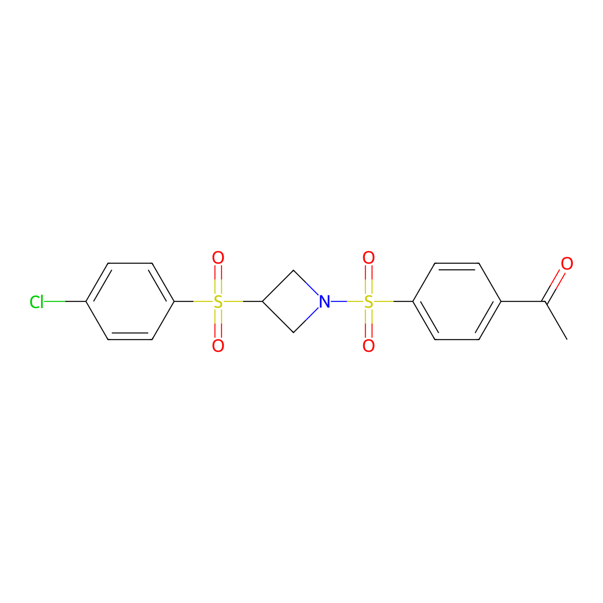 1-(4-((3-((4-Chlorophenyl)sulfonyl)azetidin-1-yl)sulfonyl)phenyl)ethanone molecular structure, CAS 1797887-81-0