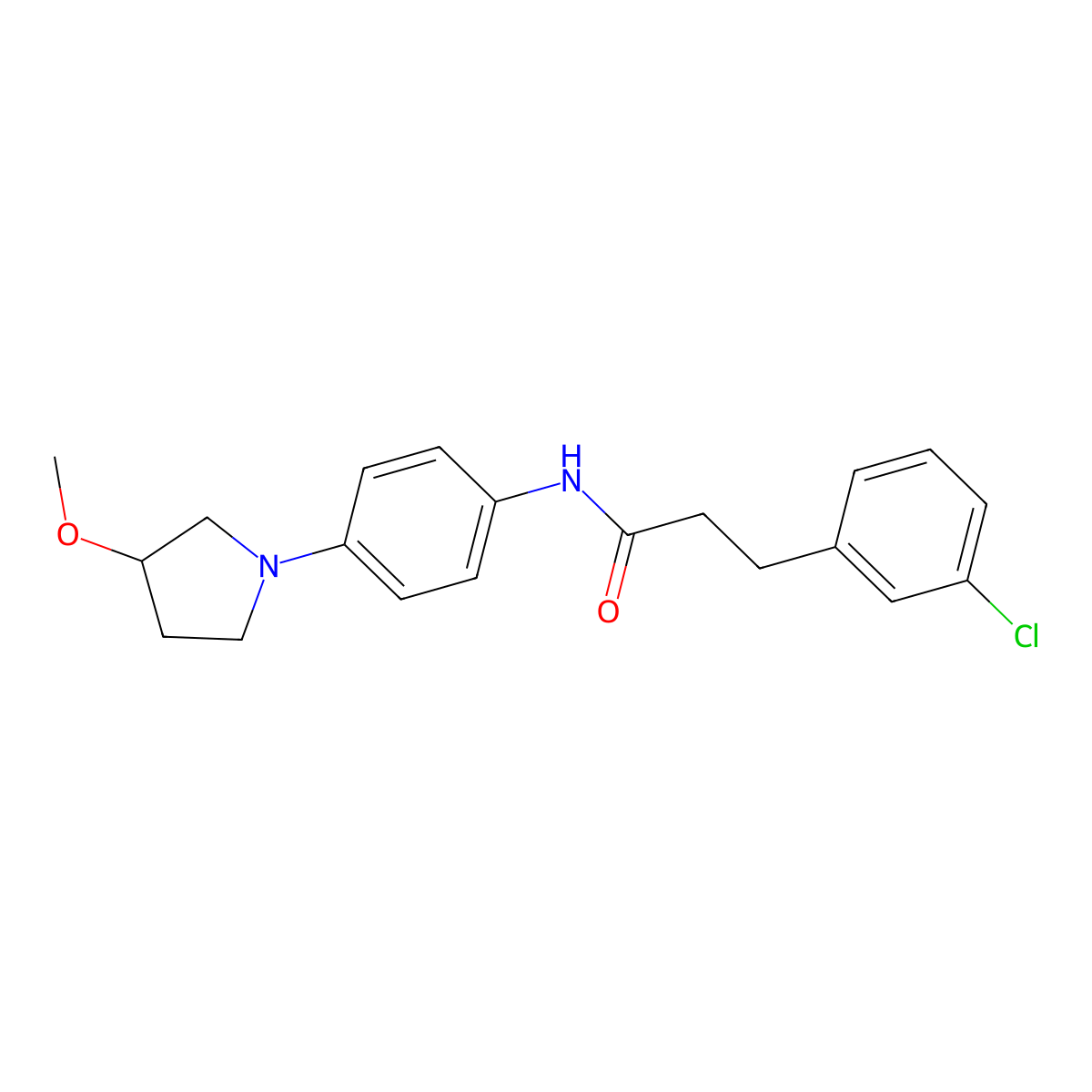 3-(3-Chlorophenyl)-N-[4-(3-methoxypyrrolidin-1-YL)phenyl]propanamide molecular structure, CAS 1797888-21-1