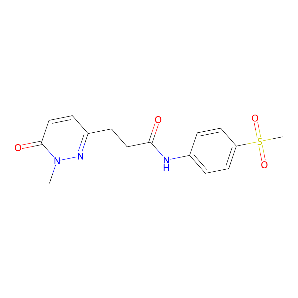 3-(1-methyl-6-oxo-1,6-dihydropyridazin-3-yl)-N-(4-(methylsulfonyl)phenyl)propanamide molecular structure, CAS 1797888-92-6