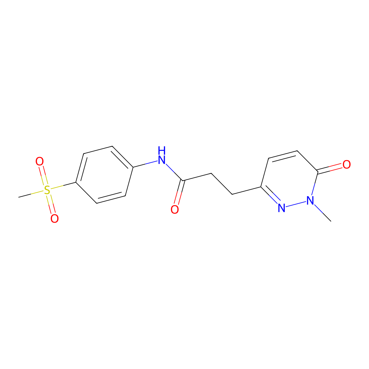 3-(1-methyl-6-oxo-1,6-dihydropyridazin-3-yl)-N-(4-(methylsulfonyl)phenyl)propanamide molecular structure, CAS 1797888-92-6