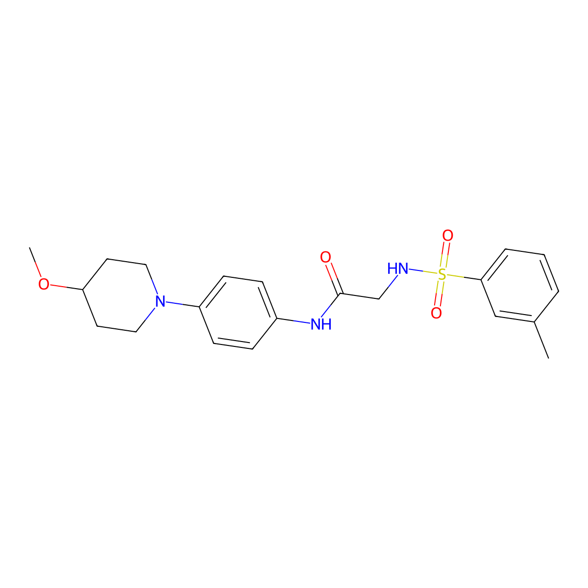 N-[4-(4-Methoxypiperidin-1-YL)phenyl]-2-(3-methylbenzenesulfonamido)acetamide molecular structure, CAS 1797888-97-1