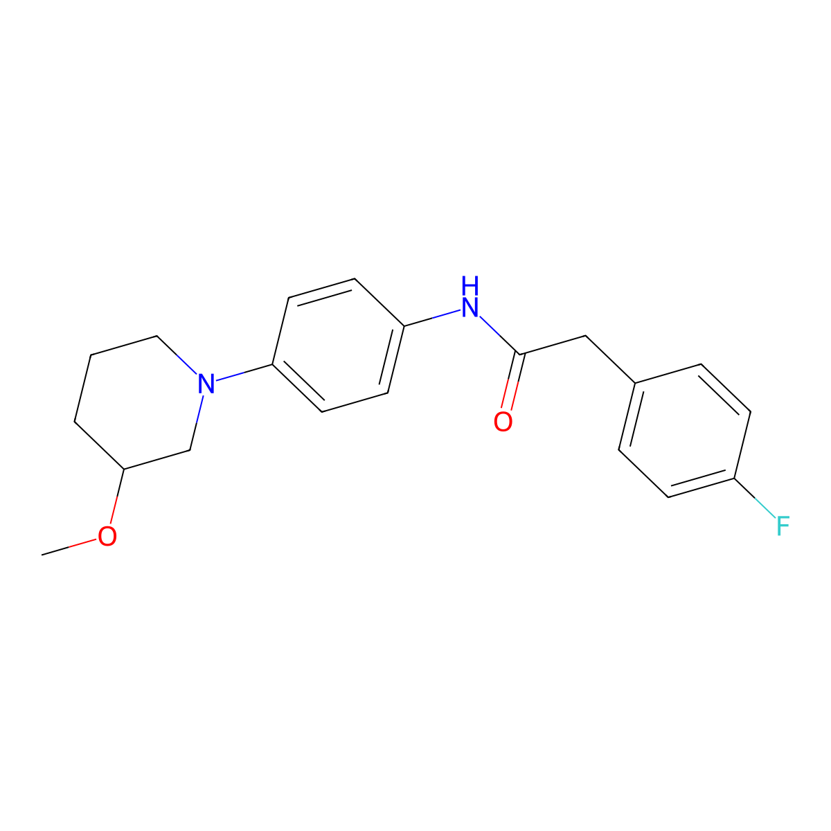 2-(4-Fluorophenyl)-N-[4-(3-methoxypiperidin-1-YL)phenyl]acetamide molecular structure, CAS 1797889-50-9