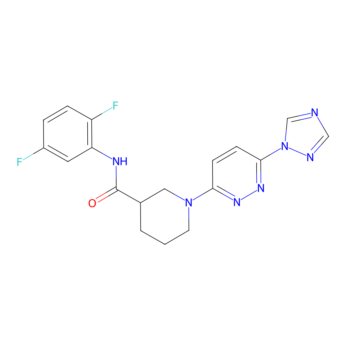 1-(6-(1H-1,2,4-triazol-1-yl)pyridazin-3-yl)-N-(2,5-difluorophenyl)piperidine-3-carboxamide molecular structure, CAS 1797889-62-3