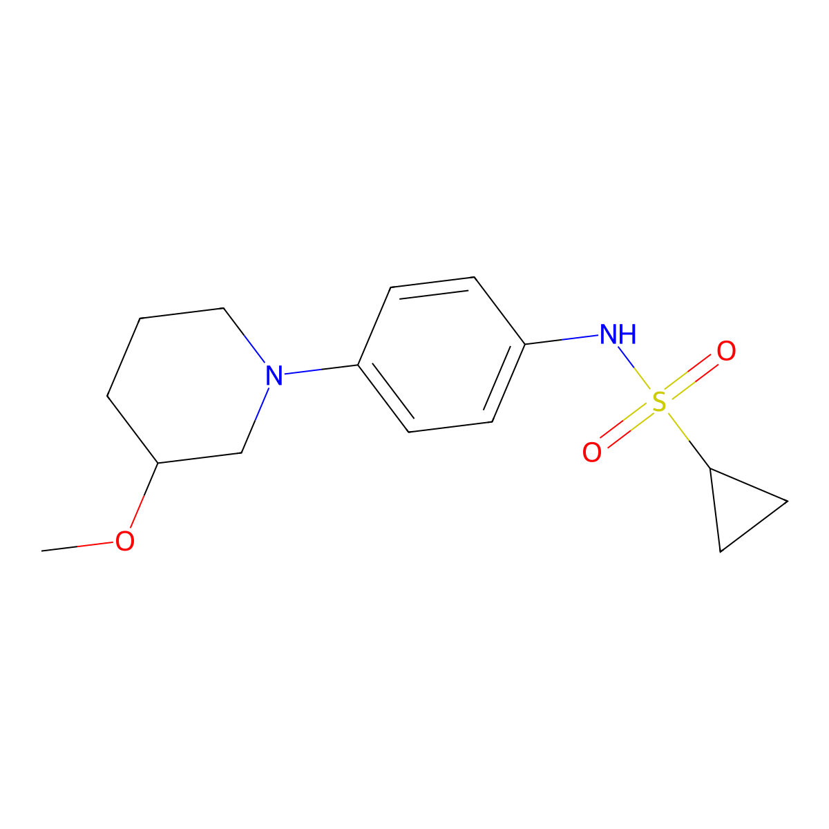 N-[4-(3-Methoxypiperidin-1-YL)phenyl]cyclopropanesulfonamide molecular structure, CAS 1797889-79-2