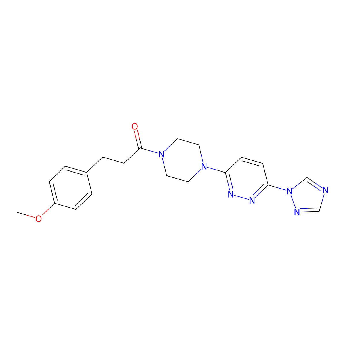 1-(4-(6-(1H-1,2,4-triazol-1-yl)pyridazin-3-yl)piperazin-1-yl)-3-(4-methoxyphenyl)propan-1-one molecular structure, CAS 1797889-97-4