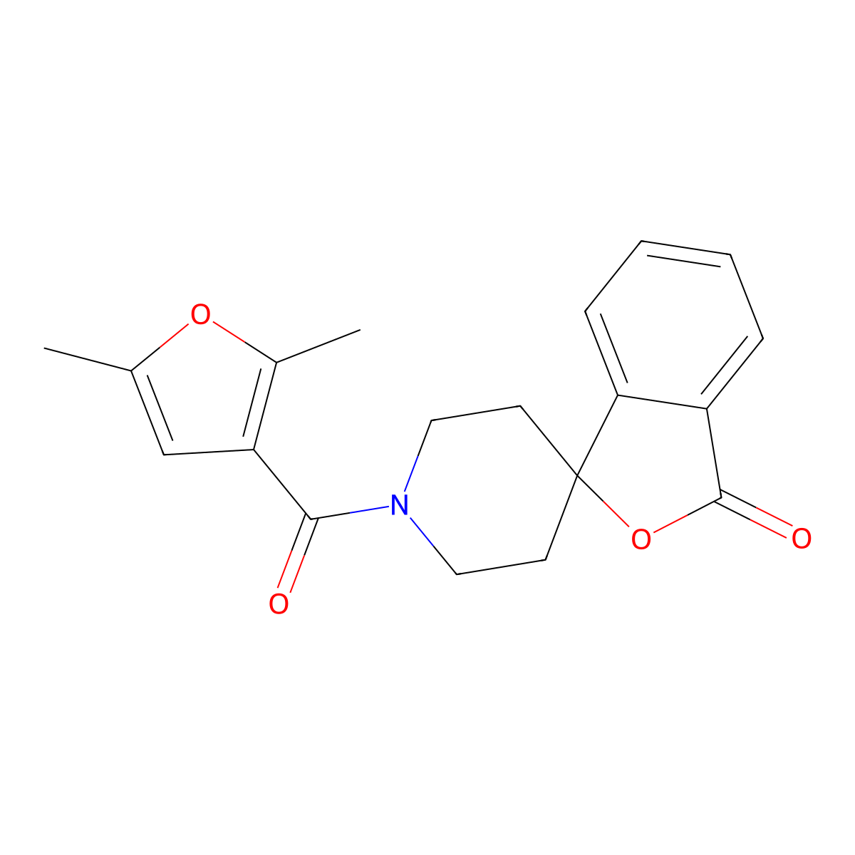 1'-(2,5-dimethylfuran-3-carbonyl)-3H-spiro[isobenzofuran-1,4'-piperidin]-3-one molecular structure, CAS 1797890-01-7