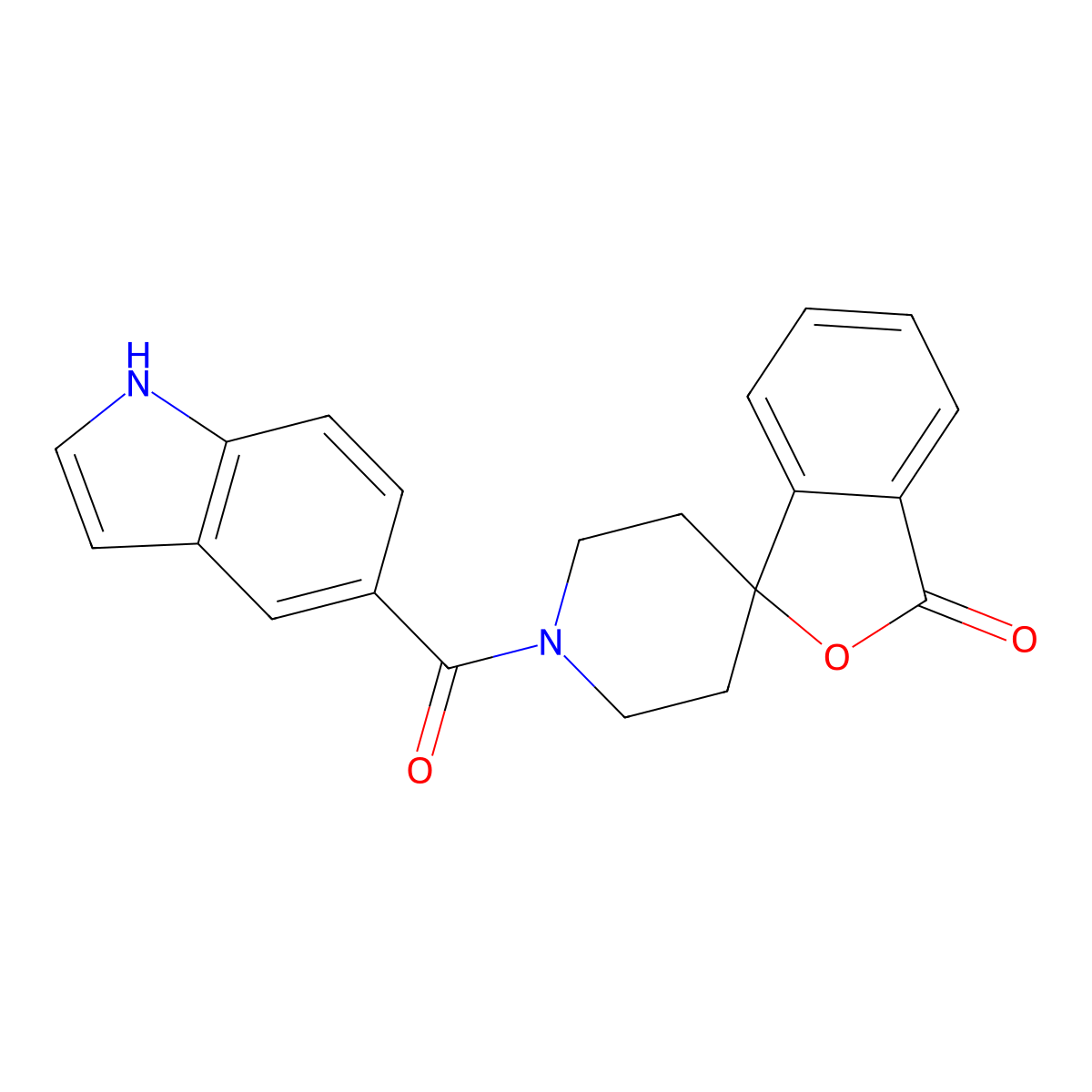 1'-(1H-indole-5-carbonyl)-3H-spiro[isobenzofuran-1,4'-piperidin]-3-one molecular structure, CAS 1797890-35-7