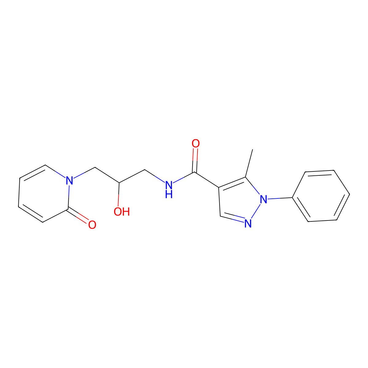 N-(2-hydroxy-3-(2-oxopyridin-1(2H)-yl)propyl)-5-methyl-1-phenyl-1H-pyrazole-4-carboxamide molecular structure, CAS 1797890-45-9