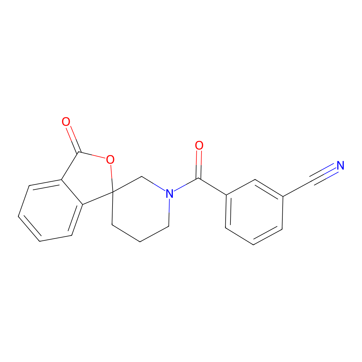 3-(3-oxo-3H-spiro[isobenzofuran-1,3'-piperidin]-1'-ylcarbonyl)benzonitrile molecular structure, CAS 1797890-62-0