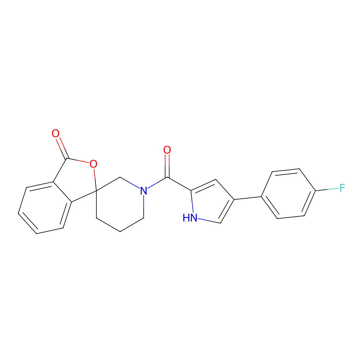1'-(4-(4-fluorophenyl)-1H-pyrrole-2-carbonyl)-3H-spiro[isobenzofuran-1,3'-piperidin]-3-one molecular structure, CAS 1797890-79-9