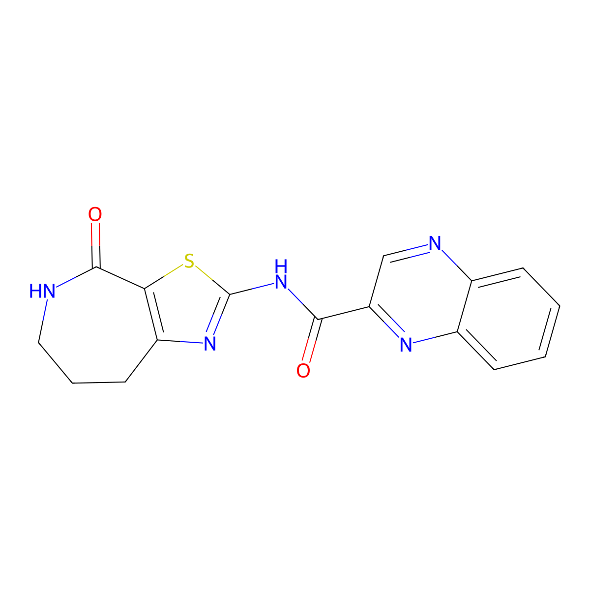N-(4-oxo-5,6,7,8-tetrahydro-4H-thiazolo[5,4-c]azepin-2-yl)quinoxaline-2-carboxamide molecular structure, CAS 1797890-80-2