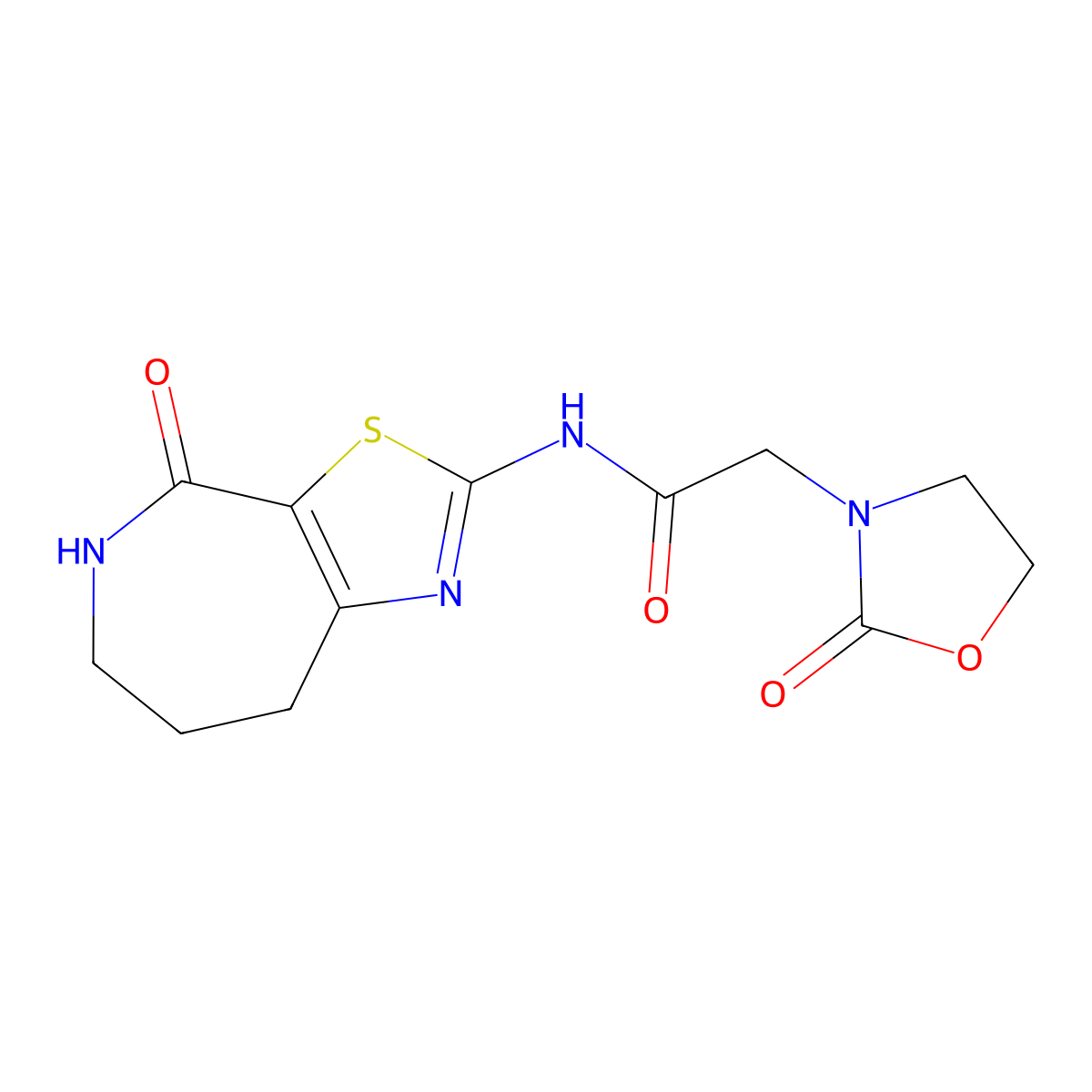 N-(4-oxo-5,6,7,8-tetrahydro-4H-thiazolo[5,4-c]azepin-2-yl)-2-(2-oxooxazolidin-3-yl)acetamide molecular structure, CAS 1797890-90-4