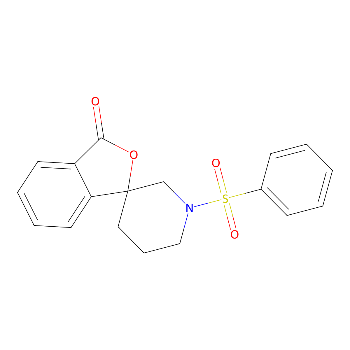 1'-(benzenesulfonyl)-3H-spiro[2-benzofuran-1,3'-piperidine]-3-one molecular structure, CAS 1797891-05-4