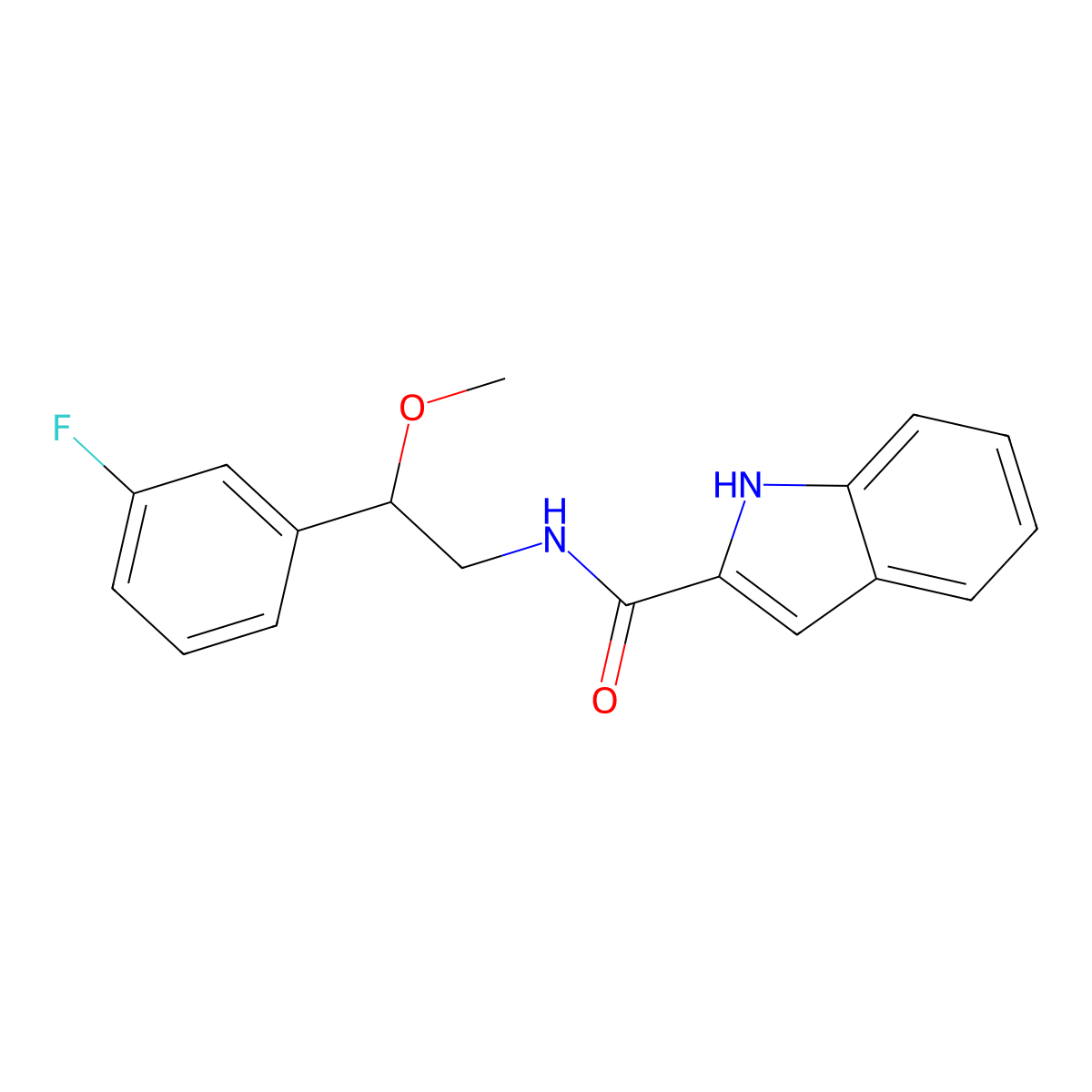 N-[2-(3-Fluorophenyl)-2-methoxyethyl]-1H-indole-2-carboxamide molecular structure, CAS 1797891-47-4