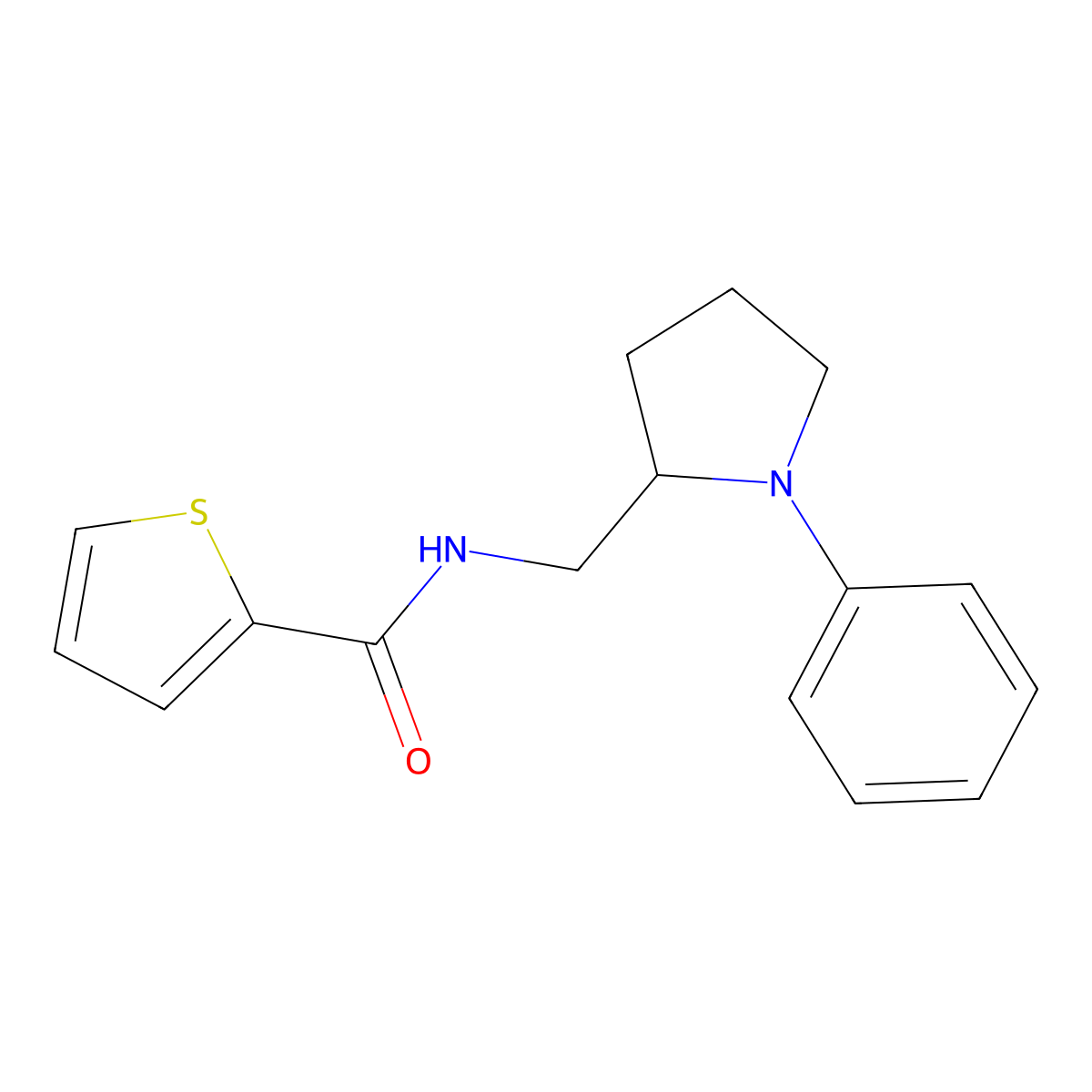 N-[(1-phenylpyrrolidin-2-yl)methyl]thiophene-2-carboxamide molecular structure, CAS 1797891-72-5