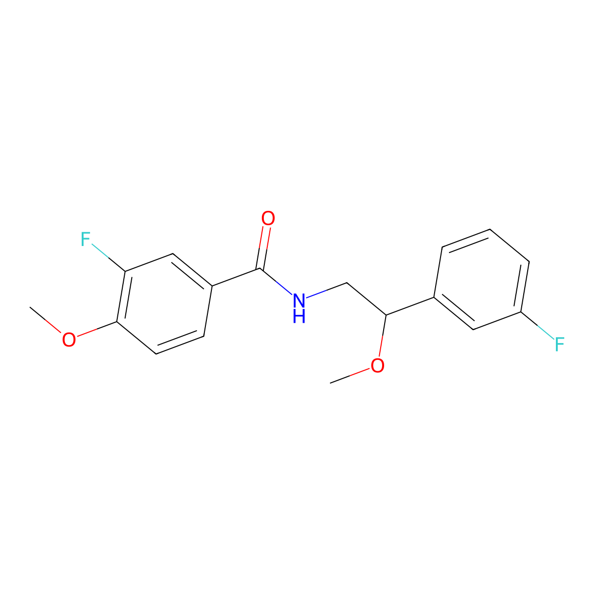3-fluoro-N-[2-(3-fluorophenyl)-2-methoxyethyl]-4-methoxybenzamide molecular structure, CAS 1797891-81-6