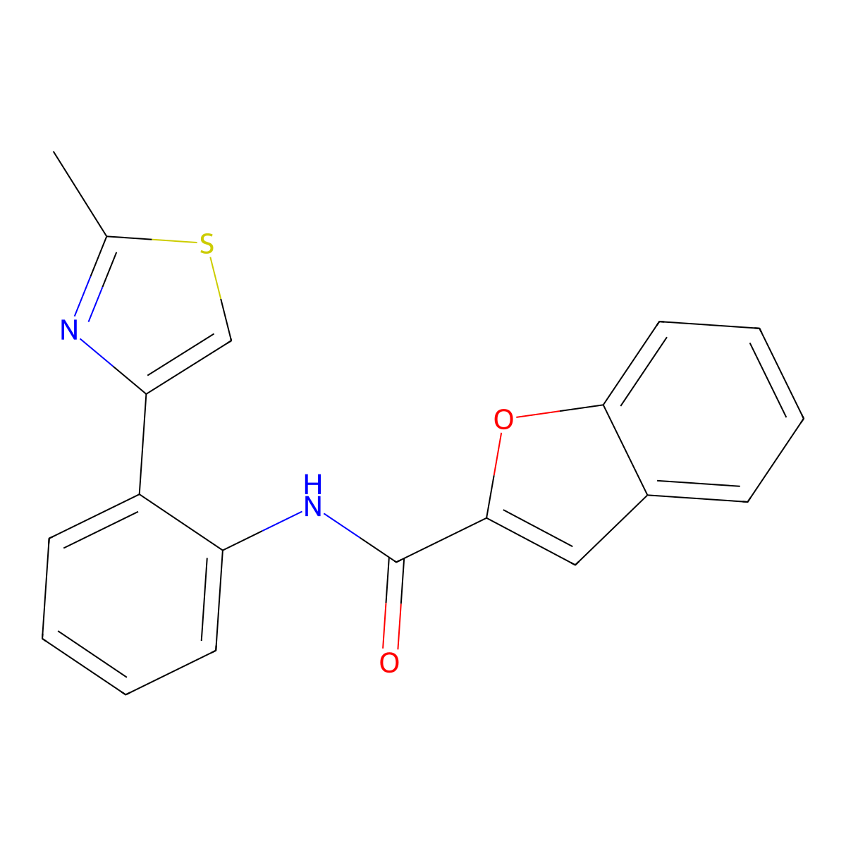 N-(2-(2-methylthiazol-4-yl)phenyl)benzofuran-2-carboxamide molecular structure, CAS 1797891-83-8