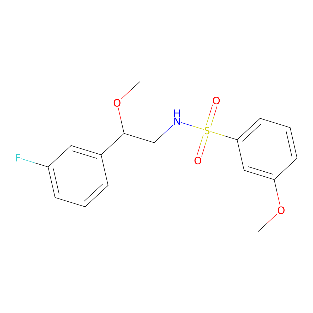N-(2-(3-fluorophenyl)-2-methoxyethyl)-3-methoxybenzenesulfonamide molecular structure, CAS 1797891-88-3