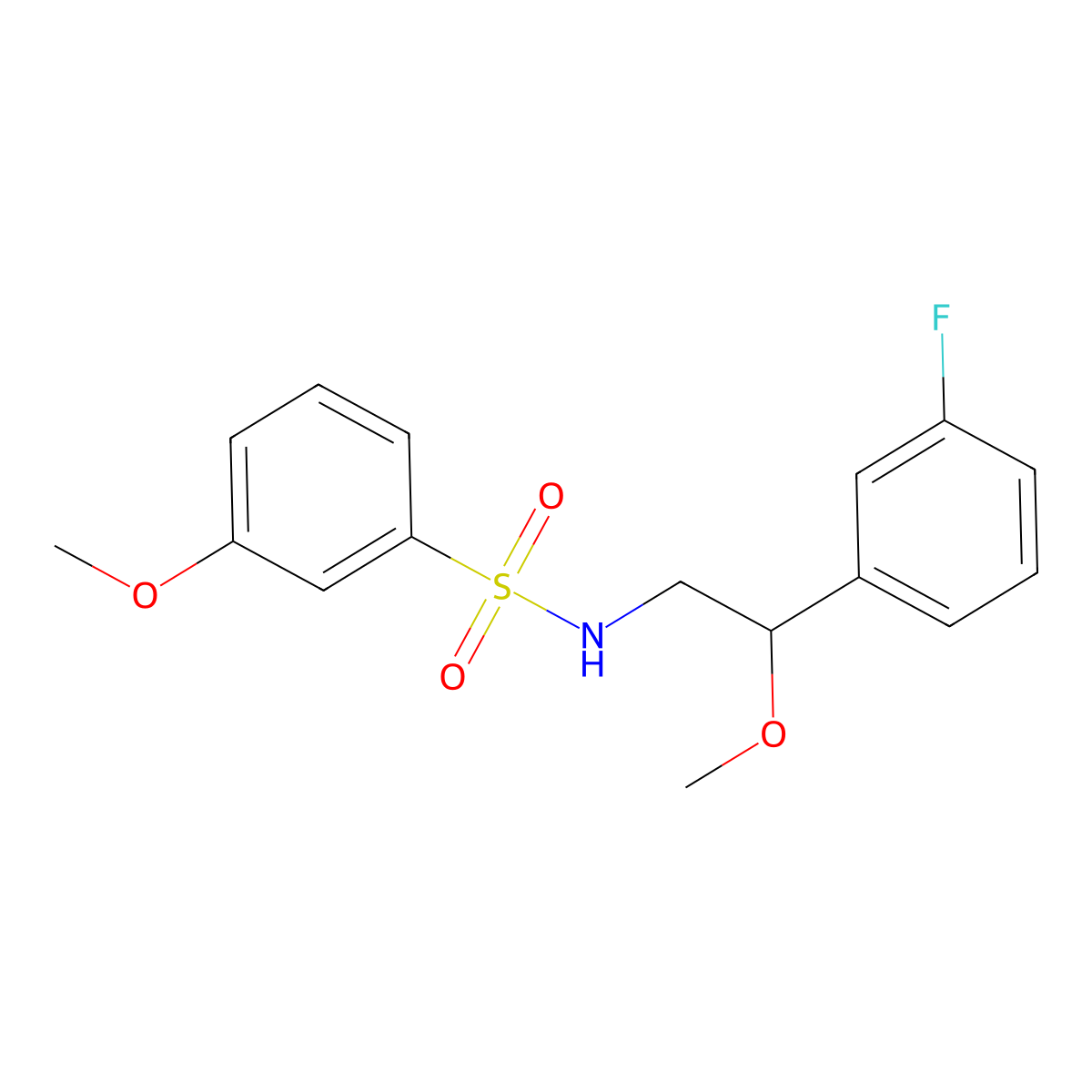 N-(2-(3-fluorophenyl)-2-methoxyethyl)-3-methoxybenzenesulfonamide molecular structure, CAS 1797891-88-3