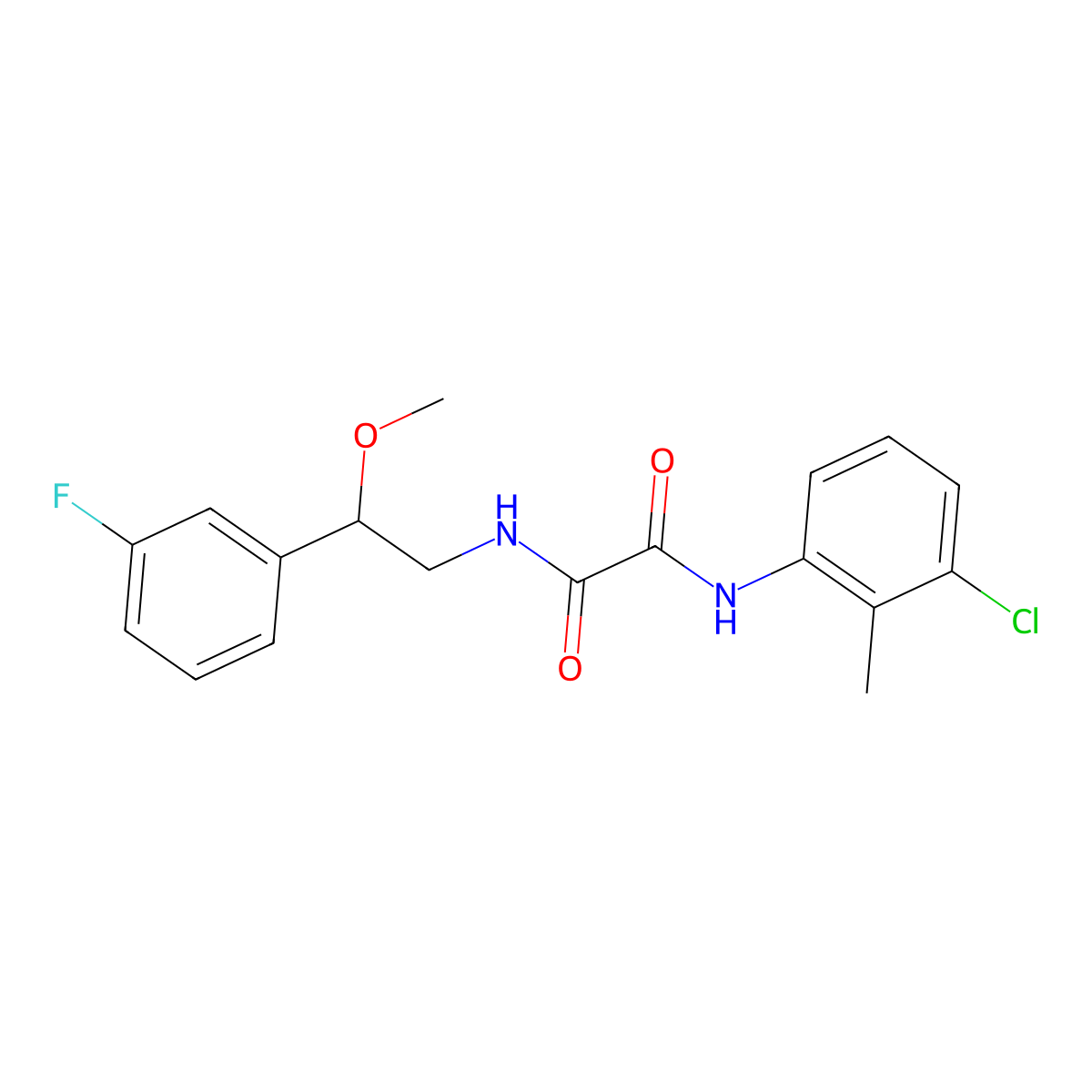 N1-(3-chloro-2-methylphenyl)-N2-(2-(3-fluorophenyl)-2-methoxyethyl)oxalamide molecular structure, CAS 1797892-08-0