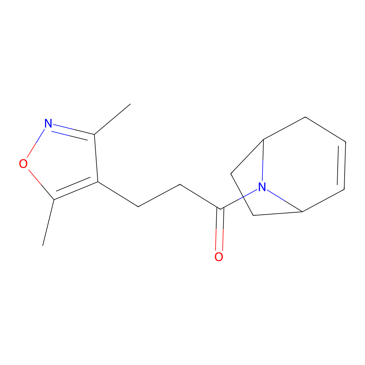 1-((1R,5S)-8-azabicyclo[3.2.1]oct-2-en-8-yl)-3-(3,5-dimethylisoxazol-4-yl)propan-1-one molecular structure, CAS 1797892-35-3