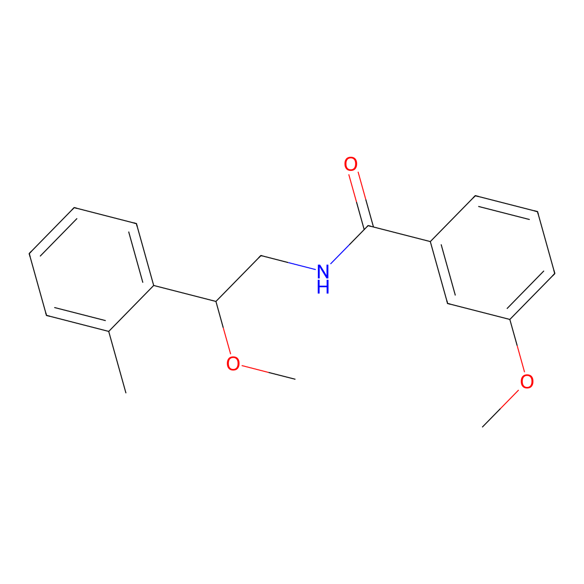 3-methoxy-N-(2-methoxy-2-(o-tolyl)ethyl)benzamide molecular structure, CAS 1797892-40-0