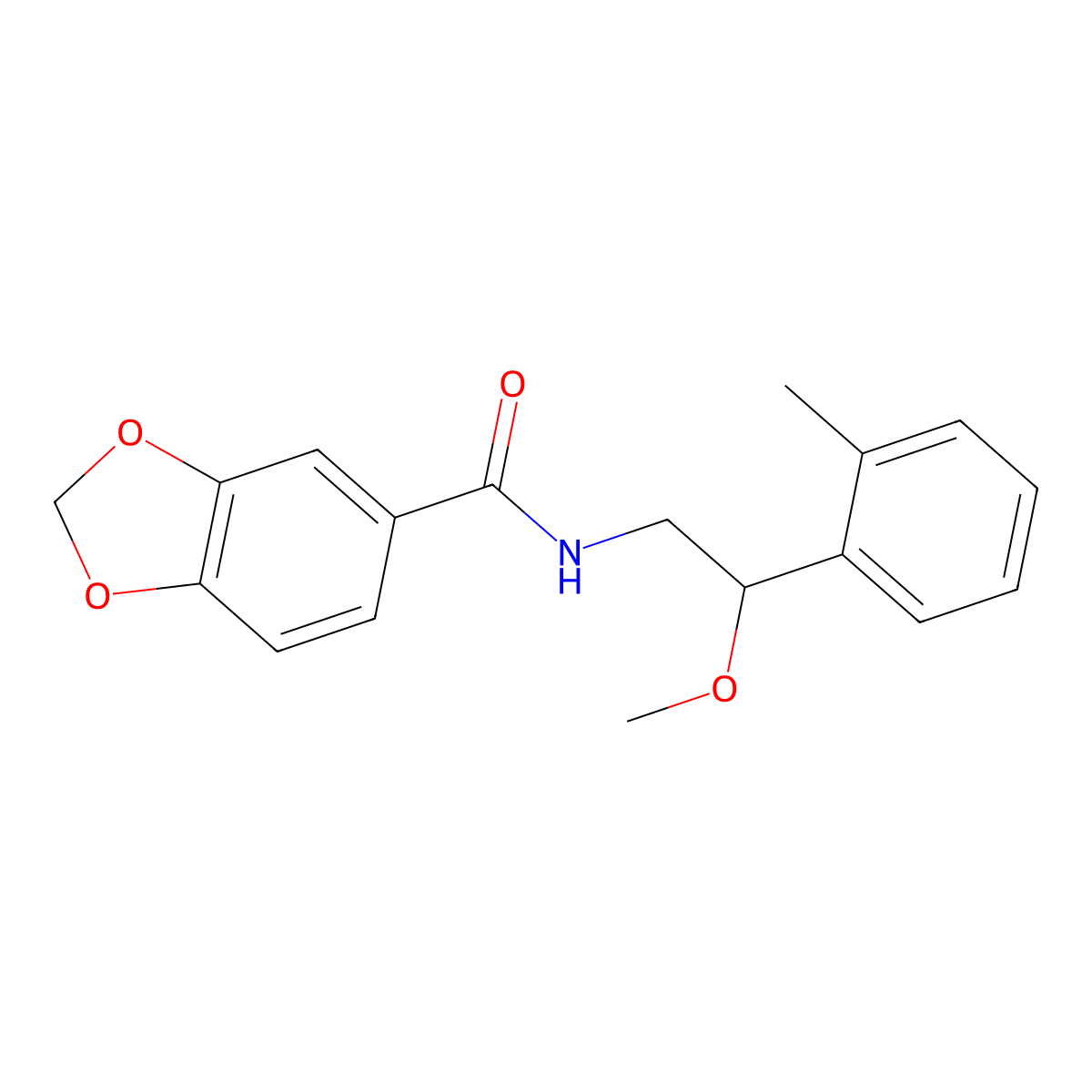 N-(2-methoxy-2-(o-tolyl)ethyl)benzo[d][1,3]dioxole-5-carboxamide molecular structure, CAS 1797892-47-7