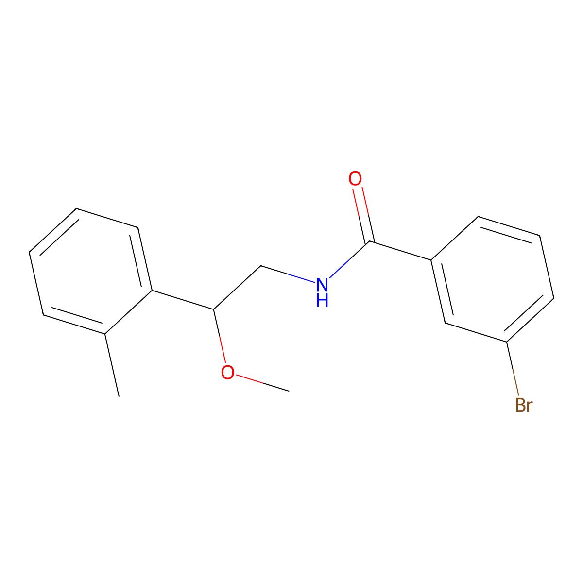 3-bromo-N-(2-methoxy-2-(o-tolyl)ethyl)benzamide molecular structure, CAS 1797892-57-9