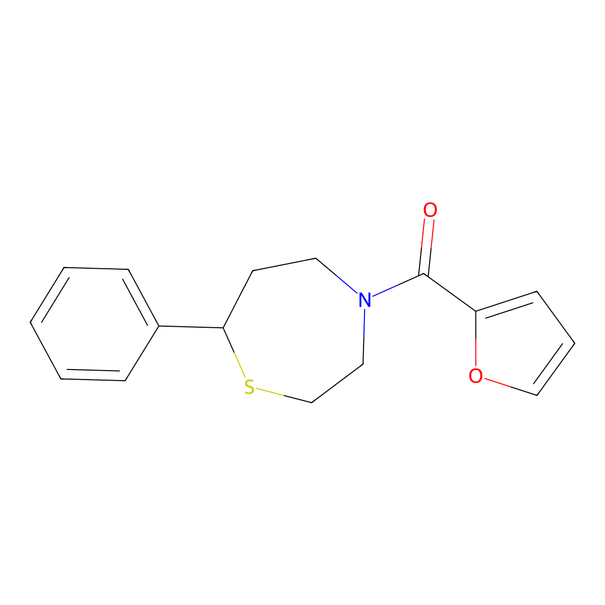 Furan-2-yl(7-phenyl-1,4-thiazepan-4-yl)methanone molecular structure, CAS 1797892-72-8