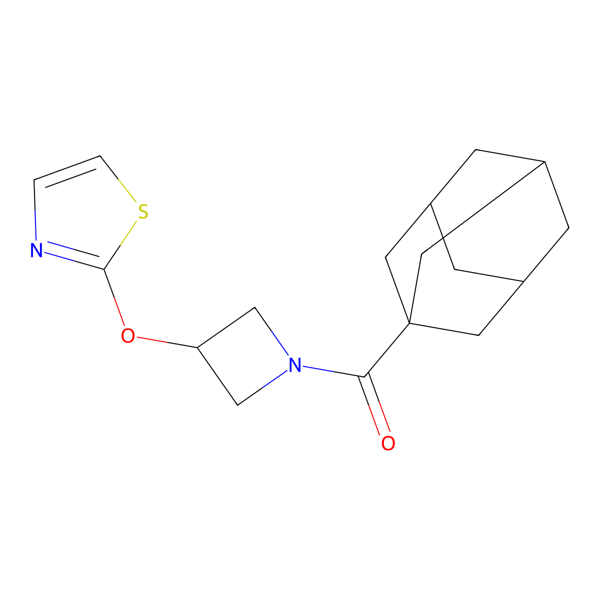 2-{[1-(Adamantane-1-carbonyl)azetidin-3-yl]oxy}-1,3-thiazole molecular structure, CAS 1797892-89-7