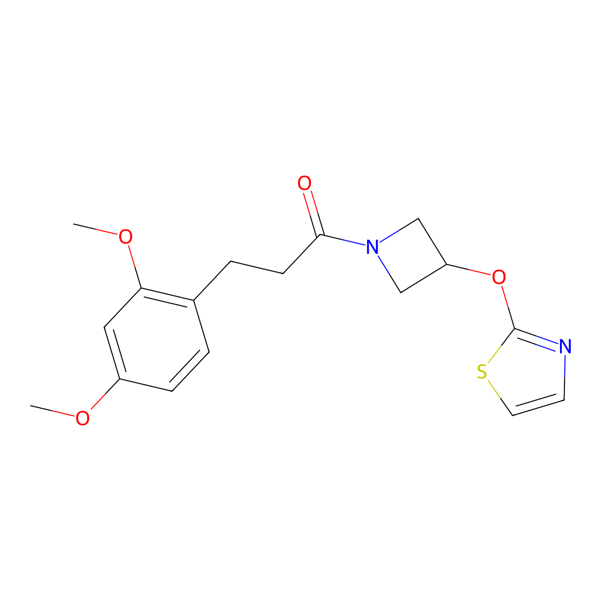 3-(2,4-Dimethoxyphenyl)-1-(3-(thiazol-2-yloxy)azetidin-1-yl)propan-1-one molecular structure, CAS 1797892-93-3