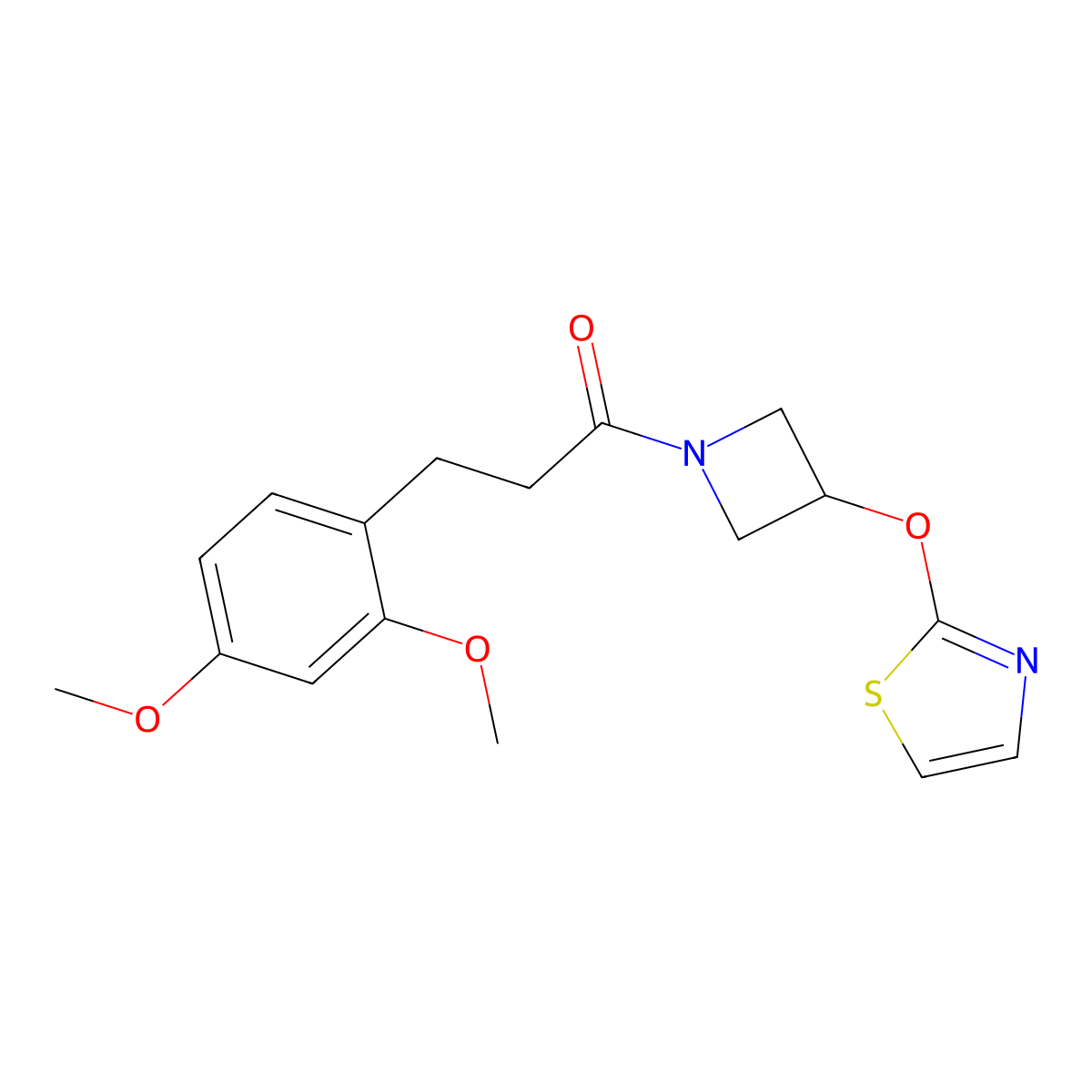 3-(2,4-Dimethoxyphenyl)-1-(3-(thiazol-2-yloxy)azetidin-1-yl)propan-1-one molecular structure, CAS 1797892-93-3