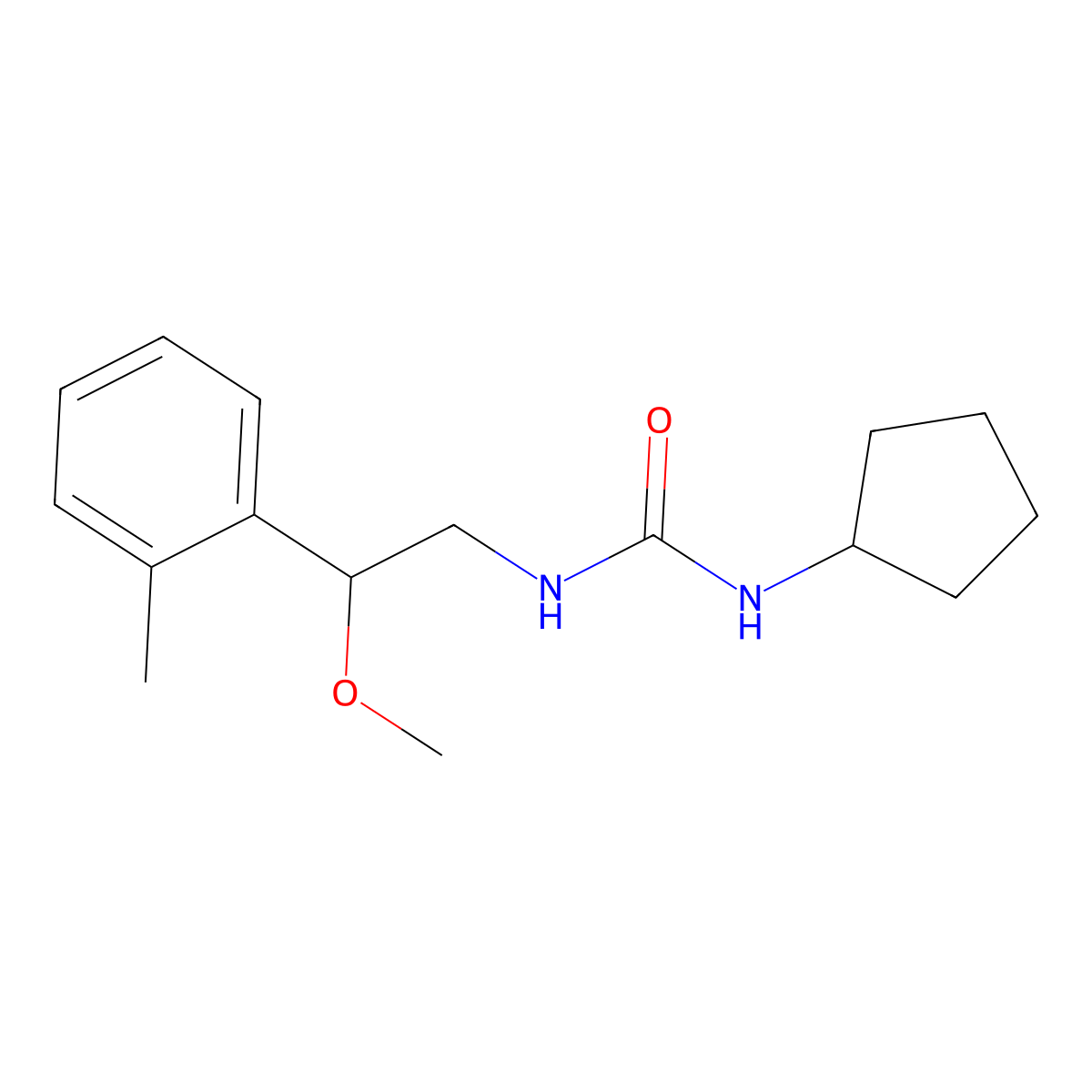 1-Cyclopentyl-3-(2-methoxy-2-(o-tolyl)ethyl)urea molecular structure, CAS 1797893-18-5