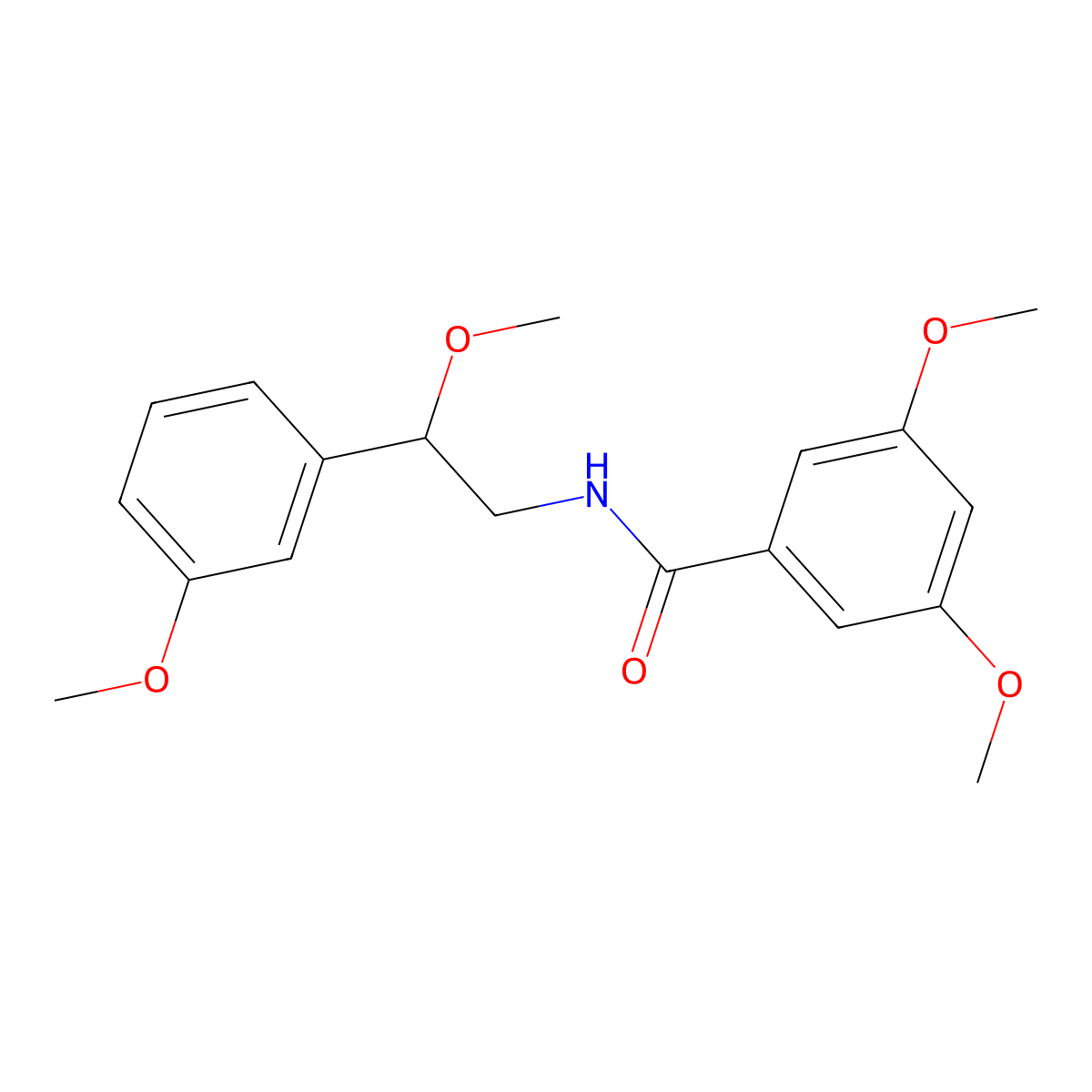 3,5-dimethoxy-N-[2-methoxy-2-(3-methoxyphenyl)ethyl]benzamide molecular structure, CAS 1797893-28-7