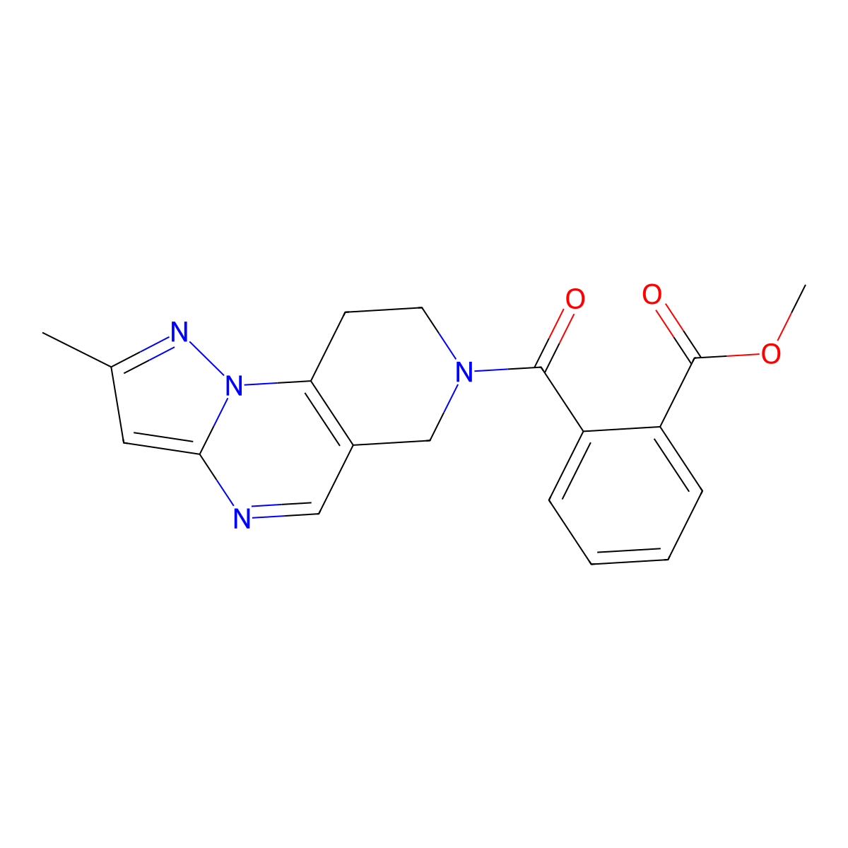 Methyl 2-{4-methyl-2,3,7,11-tetraazatricyclo[7.4.0.0^{2,6}]trideca-1(9),3,5,7-tetraene-11-carbonyl}benzoate molecular structure, CAS 1797893-39-0